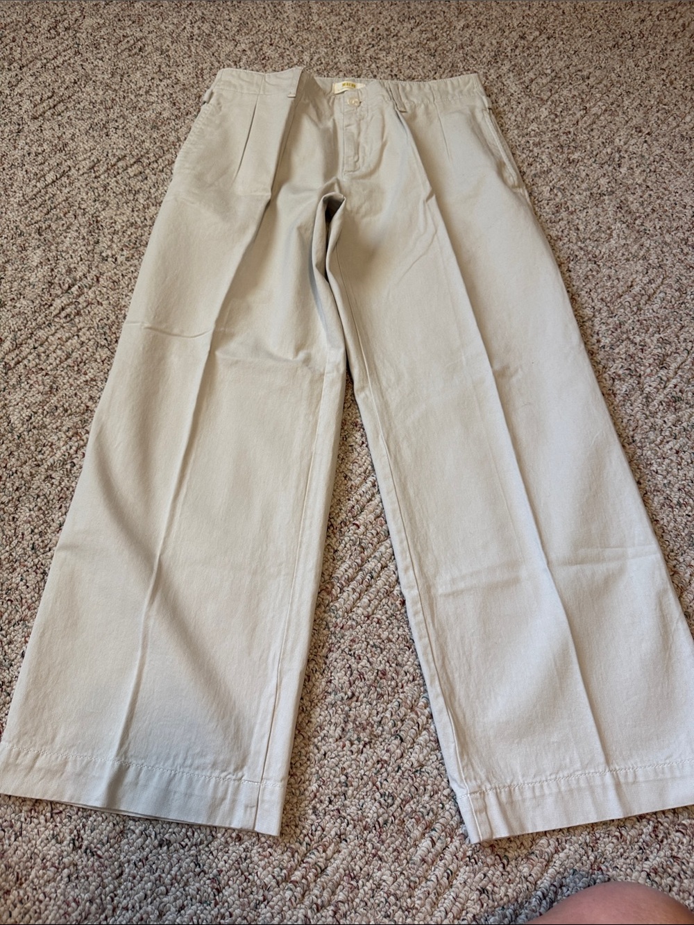 Maeve Wide-Leg Chinos in Cream